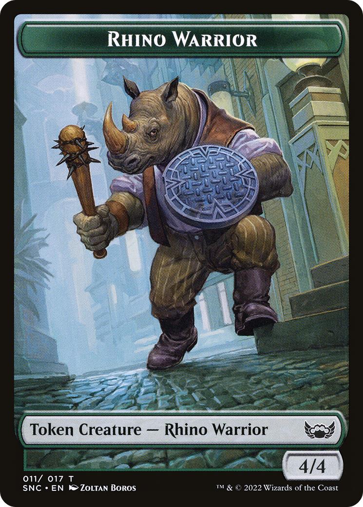 Rhino Warrior (TSNC-011) [Streets of New Capenna Tokens] Foil