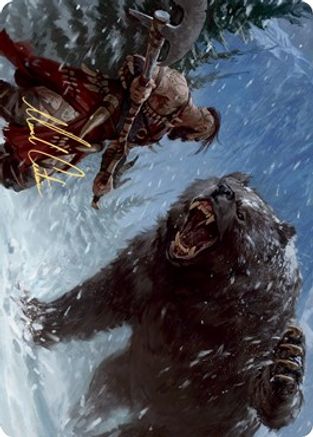 Blizzard Brawl Art Card (Gold-Stamped Signature) (ASKHM-041) [Art Series: Kaldheim] Foil