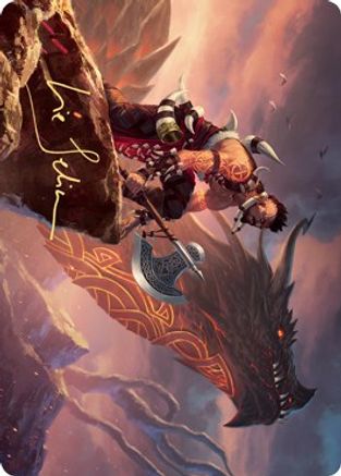 Dragonkin Berserker Art Card (Gold-Stamped Signature) (ASKHM-032) [Art Series: Kaldheim]