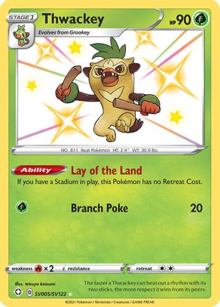 Thwackey (SV005/122) [Shining Fates Shiny Vault] Holofoil - Shiny Holo Rare