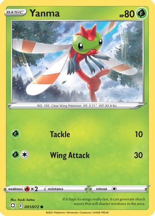 Yanma (001/72) [Shining Fates] Reverse Holofoil - Common