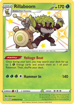 Rillaboom (SV006/122) [Shining Fates Shiny Vault] Holofoil - Shiny Holo Rare