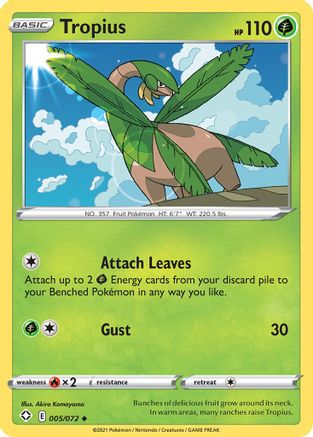 Tropius (005/72) [Shining Fates] Reverse Holofoil - Uncommon