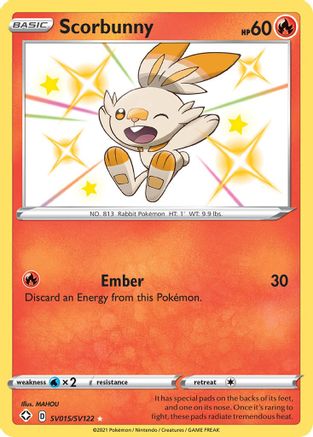 Scorbunny (SV015/122) [Shining Fates Shiny Vault] Holofoil - Shiny Holo Rare