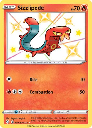 Sizzlipede (SV018/122) [Shining Fates Shiny Vault] Holofoil - Shiny Holo Rare