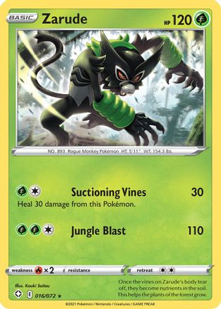 Zarude (016/72) [Shining Fates] Reverse Holofoil - Rare