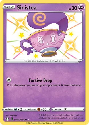 Sinistea (SV052/122) [Shining Fates Shiny Vault] Holofoil - Shiny Holo Rare