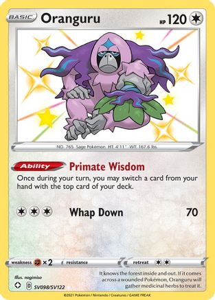 Oranguru (SV098/122) [Shining Fates Shiny Vault] Holofoil - Shiny Holo Rare