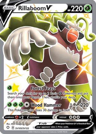 Rillaboom V (SV105/122) [Shining Fates Shiny Vault] Holofoil - Shiny Holo Rare