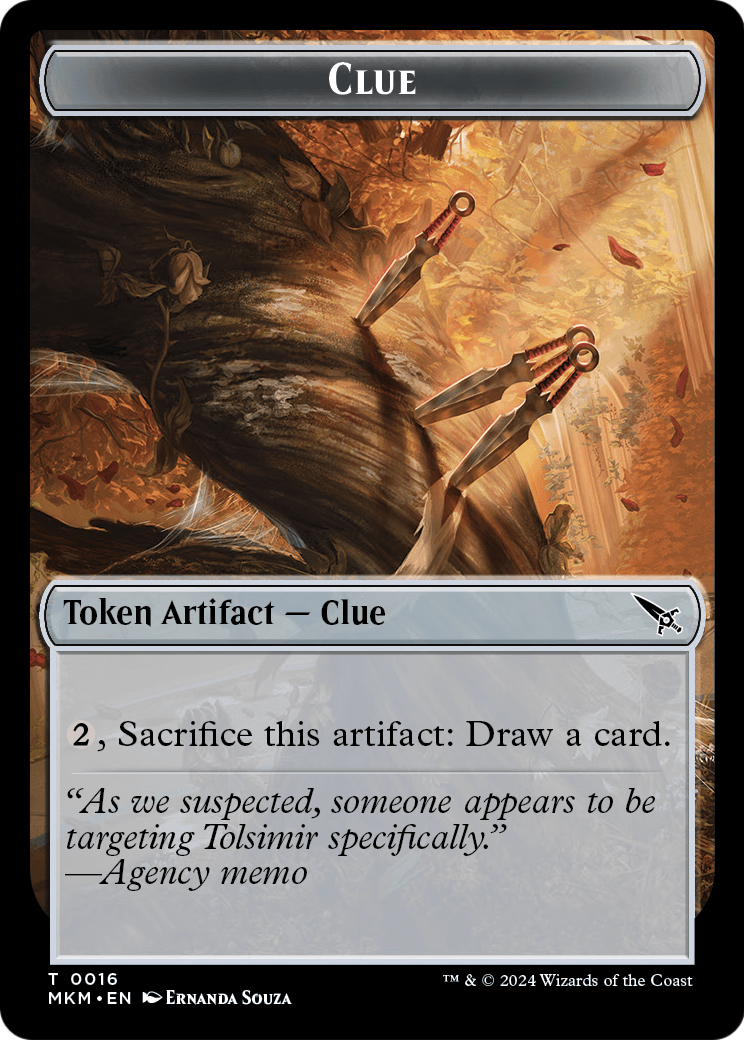Clue (TMKM-016) [Murders at Karlov Manor Tokens]