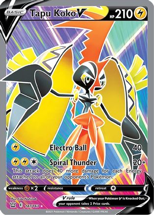 Tapu Koko V (Full Art) (147/163) [SWSH05 Battle Styles] Holofoil - Ultra Rare