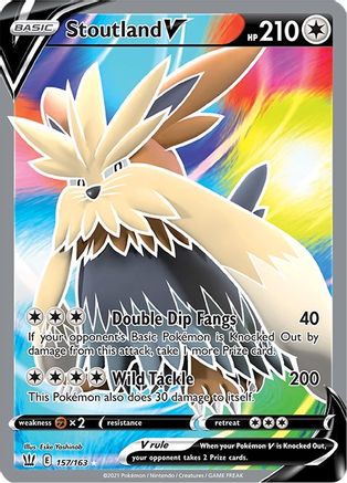 Stoutland V (Full Art) (157/163) [SWSH05 Battle Styles] Holofoil - Ultra Rare