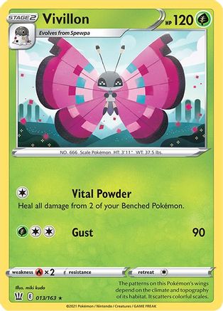 Vivillon (013/163) [SWSH05 Battle Styles] Reverse Holofoil - Rare