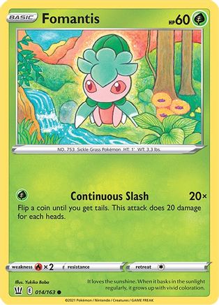 Fomantis (014/163) [SWSH05 Battle Styles] Reverse Holofoil - Common