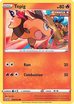 Tepig (023/163) [SWSH05 Battle Styles] Reverse Holofoil - Common