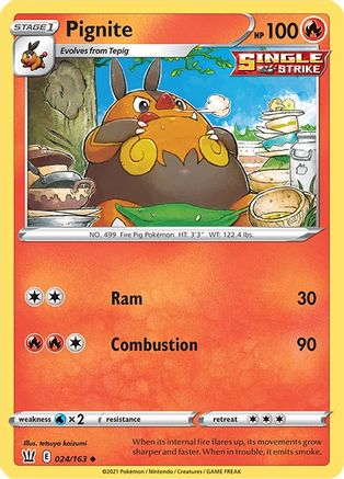 Pignite (024/163) [SWSH05 Battle Styles] Reverse Holofoil - Uncommon