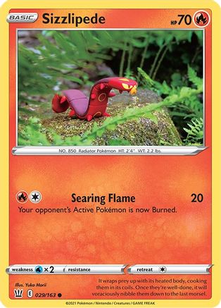 Sizzlipede (029/163) [SWSH05 Battle Styles] Reverse Holofoil - Common