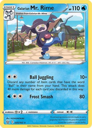 Galarian Mr. Rime (035/163) [SWSH05 Battle Styles] Reverse Holofoil - Rare