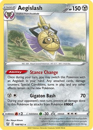 Aegislash (108/163) [SWSH05 Battle Styles] Reverse Holofoil - Rare