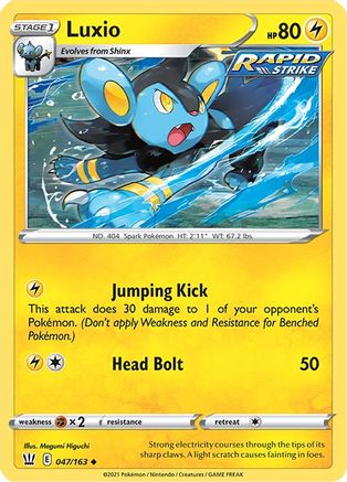 Luxio (047/163) [SWSH05 Battle Styles] Reverse Holofoil - Uncommon