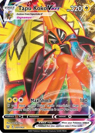 Tapu Koko VMAX (051/163) [SWSH05 Battle Styles] Holofoil - Ultra Rare
