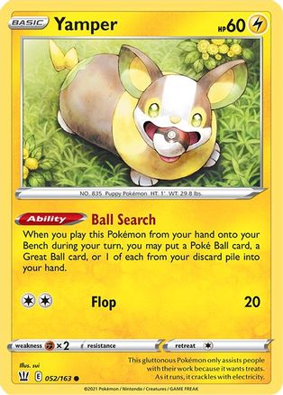 Yamper (052/163) [SWSH05 Battle Styles] Reverse Holofoil - Common