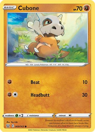 Cubone (069/163) [SWSH05 Battle Styles] Reverse Holofoil - Common