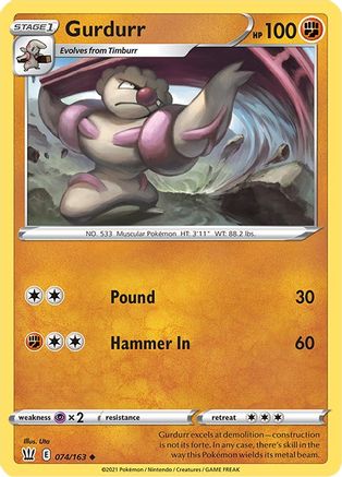 Gurdurr (074/163) [SWSH05 Battle Styles] Reverse Holofoil - Uncommon