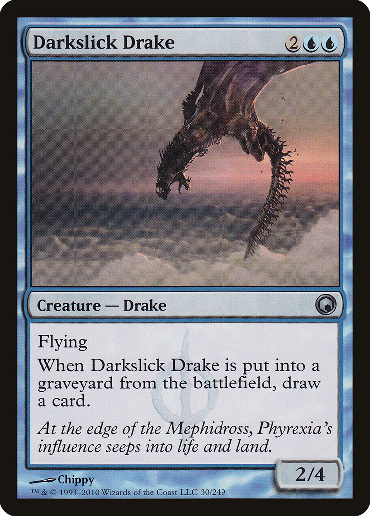 Darkslick Drake (SOM-030) [Scars of Mirrodin] Foil
