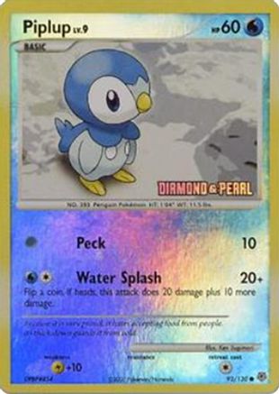Piplup [Diamond and Pearl] (93/130) [Burger King Promos] Reverse Holofoil - Promo