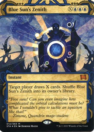 Blue Sun's Zenith (Foil Etched) (STA-012) (Borderless) [Strixhaven Mystical Archive] Foil