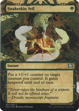 Snakeskin Veil (Foil Etched) (STA-057) (Borderless) [Strixhaven Mystical Archive] Foil