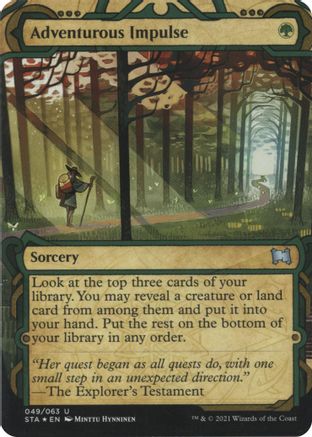 Adventurous Impulse (Foil Etched) (STA-049) (Borderless) [Strixhaven Mystical Archive] Foil