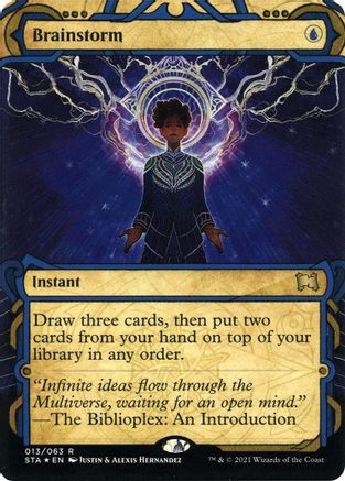 Brainstorm (Foil Etched) (STA-013) (Borderless) [Strixhaven Mystical Archive] Foil