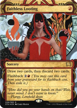 Faithless Looting (Foil Etched) (STA-038) (Borderless) [Strixhaven Mystical Archive] Foil