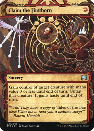 Claim the Firstborn (Foil Etched) (STA-037) (Borderless) [Strixhaven Mystical Archive] Foil