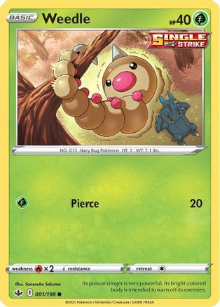 Weedle (001/198) [SWSH06 Chilling Reign] Reverse Holofoil - Common