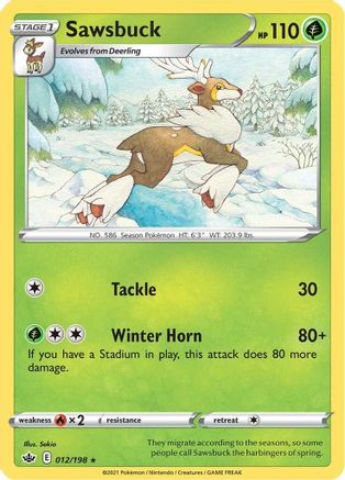 Sawsbuck (012/198) [SWSH06 Chilling Reign] Reverse Holofoil - Rare