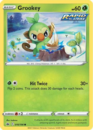 Grookey (016/198) [SWSH06 Chilling Reign] Reverse Holofoil - Common