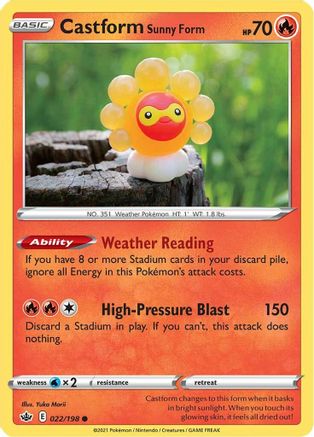 Castform Sunny Form (022/198) [SWSH06 Chilling Reign] - Common