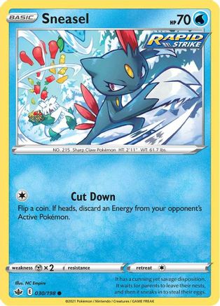 Sneasel (030/198) [SWSH06 Chilling Reign] Reverse Holofoil - Common
