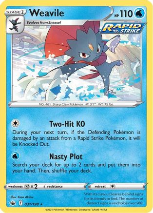 Weavile (031/198) [SWSH06 Chilling Reign] Holofoil - Holo Rare