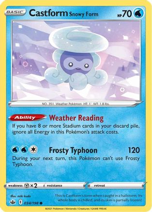 Castform Snowy Form (034/198) [SWSH06 Chilling Reign] - Common