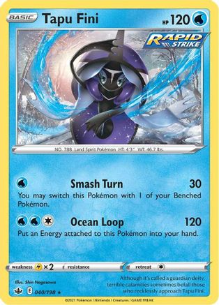 Tapu Fini (040/198) [SWSH06 Chilling Reign] Holofoil - Holo Rare