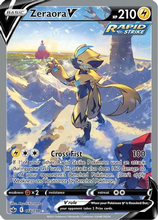 Zeraora V (Alternate Full Art) (166/198) [SWSH06 Chilling Reign] Holofoil - Ultra Rare