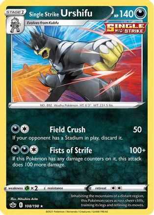 Single Strike Urshifu (108/198) [SWSH06 Chilling Reign] Holofoil - Holo Rare