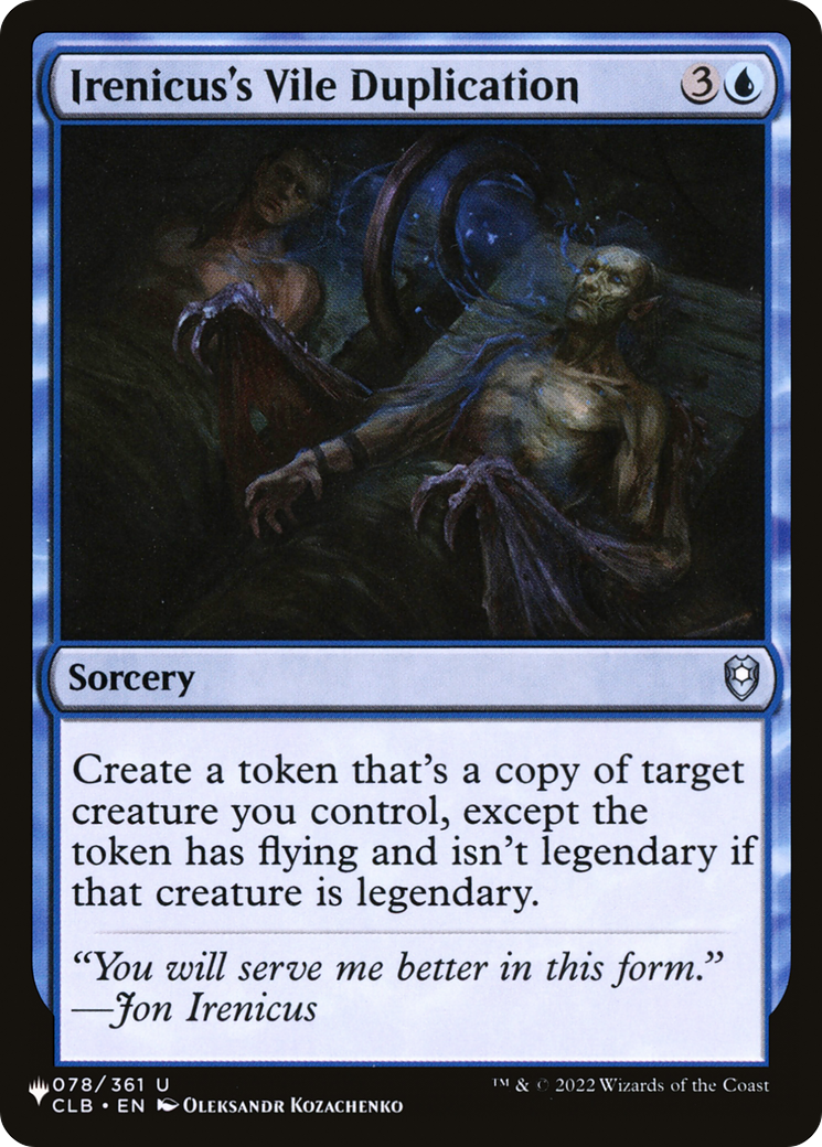 Irenicus's Vile Duplication (LIST-CLB-78) [The List]
