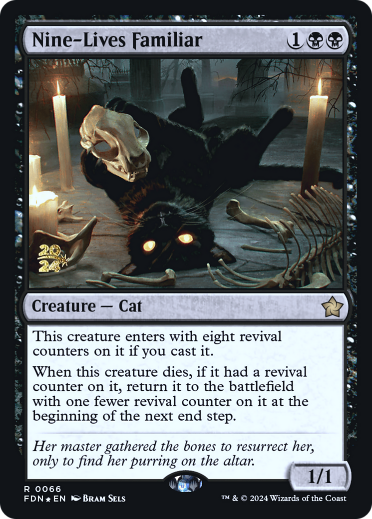 Nine-Lives Familiar (PRE-066) [Foundations Promos] Foil