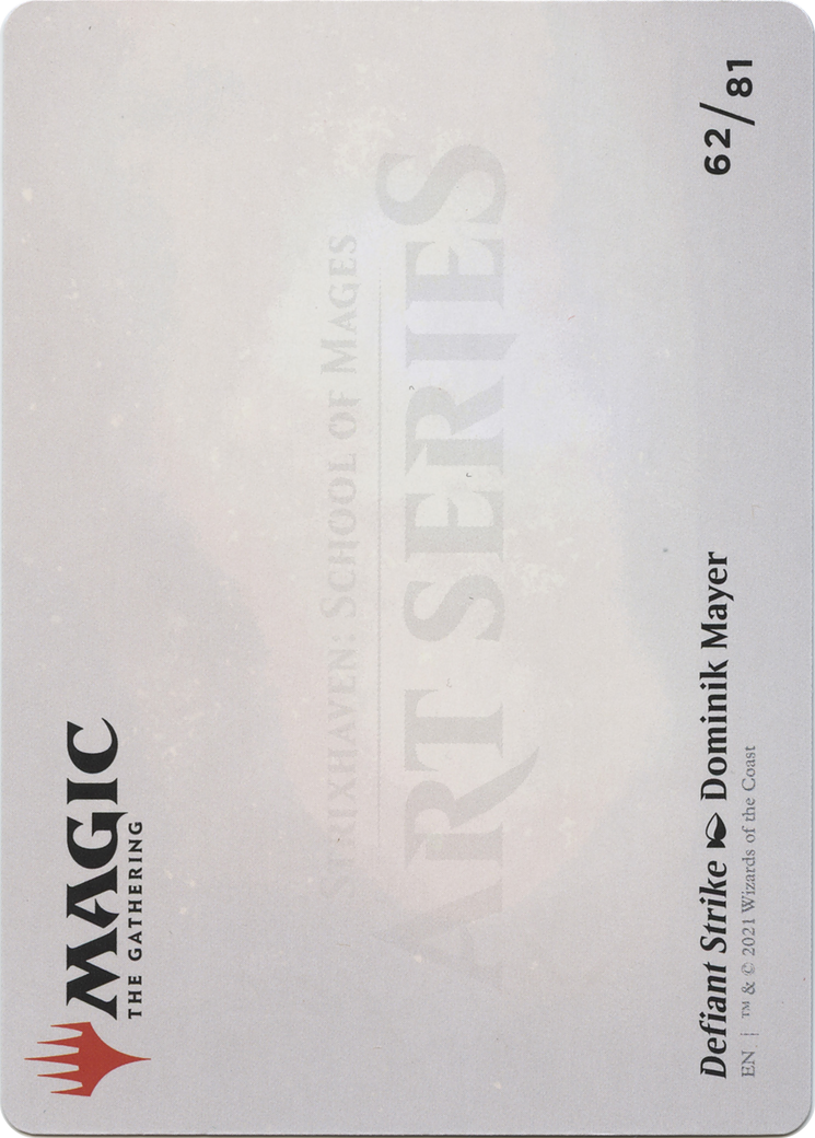 Defiant Strike // Defiant Strike (ASTX-062) (Borderless) [Strixhaven Art Series] Foil