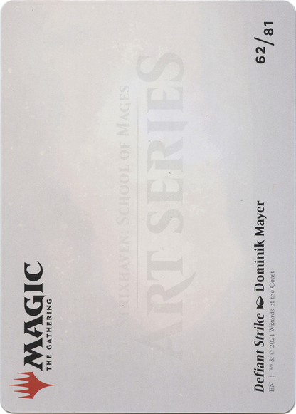 Defiant Strike // Defiant Strike (ASTX-062) (Borderless) [Strixhaven Art Series] Foil